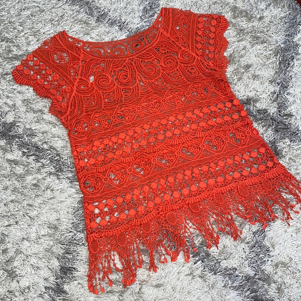 Orange top sz S/M